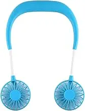 Repelltopse YHM 0.3W-1.2W Portable Adjustable Micro USB Charging Hanging Neck Type Aromatherapy Electric Sport Fan(Black) (Color : Blue)