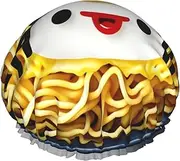 Egg Cup Noodle Ramen Print Shower Cap For Women Men Reusable Lightweight Soft Bath Hair Cap With Elastic Band