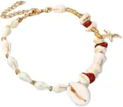 [Namzi] Turtle Starfish Bracelet Anklet for Women Boho Blue Anklet String Colorful Summer Beach Jewelry,Red, 7.48inch, no gemstone