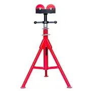 PLUMBOSS 73-125cm 900kg Capacity Folding Leg Pipe Stand Roller Head PS-FLD-R