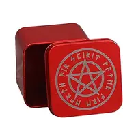 Pzuryhg Tarot Card Holder Box, Decorative Storage Bin, Moon and Star Pattern Organizer, Iron Design, Perfect for Jewelry, Earphones, and Desk Organization, 2.76 x 2.76 x 1.77 inches