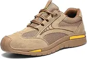 [WCXTY] Steel Toe Tennis Shoes for Men,Fashion Lightweight Work Boots for Men Steel Toe,Comfortable Breathable Safety Toe Shoes for Men,Anti-Smash/Anti-Puncture (Color : A, Size : 6)