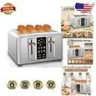 High-Tech 4 Slice Stainless Steel Toaster with Removable Tray and Touchscreen