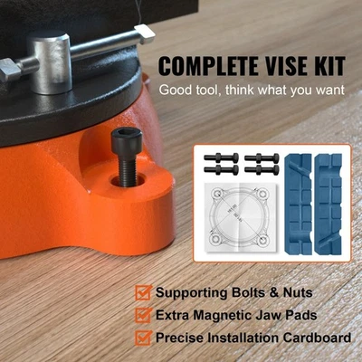 Heavy Duty 6 Inch Bench Vise with Anvil 360 Degree Swivel Base Durable Ductile