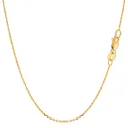 10k Yellow Gold Cable Link Chain Necklace, 1.1mm