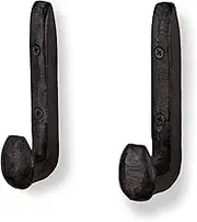 Rustic State Puntal Wall Mount Coat Hanger Hooks Multiuse Entryway Railroad Spike Rack Cast Iron Towel Hanger Black Set of 2