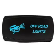 BLUE Dual Back-lit Rocker Switch Laser Etched 20A OFFROAD LIGHTS Horizontal