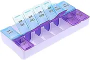 Large Pill Organizer 2 Times a Day，Weekly Pill Organizer Daily Pill Box 7 Day Medicine Organizer Box, AM PM Pill Case Container Holder Pill Dispenser Travel Medication Organizer