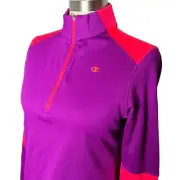 NWT Champion Pullover Womens Size S Purple Coral Fleece Lined Quarter Zip