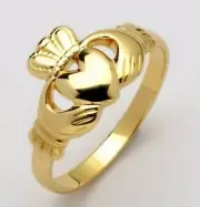 Ladies 14k gold Irish Handcrafted Genuine Irish Made Claddagh Ring all sizes