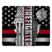 Firefighter American Flag Gift For Fireman Laptop Mousepad Computer Mouse Pad