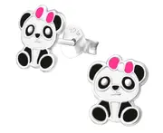 Children's Silver Panda Stud Earrings