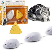 Hcpet Remote Control Electric Mouse Cat Toys, Interactive Cat Toy with Cheese Remote Control, 360° High Speed Rotation, Stimulate Cat's Hunting Instincts，a Nice Toy for Your Cat (Remote Control Model)
