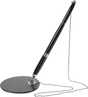 HAPINARY Office Desk Fixed Signature Pen Stainless Steel Steel Material Quick-dry Ink Suitable for Hotels Banks