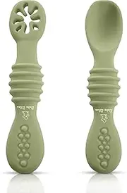 Bebe Bites - Toddler Spoons - Training Spoons for Babies & Toddlers - 100% Food-Grade Silicone - BPA Free - Microwave & Dishwasher Safe - Self Feeding - Baby Led Weaning Feeding Supplies