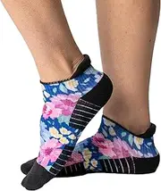 [Viasox] Ankle Compression Socks for Women & Men, 14 mmHg Support Improves Circulation, Extra Cushioned (Floral, L/XL), Floral, L-XL