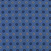 BROOKS BROTHERS Mens Medium Blue Navy Ivory MINI FLORETTE Woven Silk Tie USA NWT