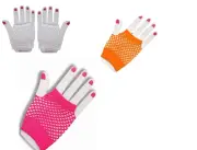 Neon Fishnet Fingerless Fashion Wrist Short Sexy Fun Gloves