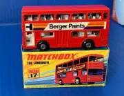 1971 Matchbox Superfast #17 Londoner Double Decker Bus Berger Paints NOS