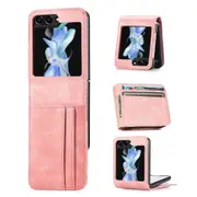 Samsung Galaxy Z Flip 5 Wallet Leather Card Holder Flip Protective Shockproof Case Cover (Black)