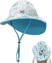 [BABIEOJO] Baby Sun Hat UPF 50+ Sun Protection Toddler Cotton Bucket Hat Wide Brim Sun Hats for Girls Boys Summer Kids Beach Hats