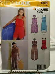 NEW LOOK Sewing Patterns~6389 Childs Girls Teens Jumpsuit+Dresses 8-10-12-14-16