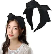 Big Bowknot Headband for Women Girls - Head Bands With Bow Hair Band Black Knot Hairband - Hair Accessories