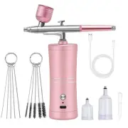 Pink Mini Spray Gun 0.3mm Nozzle Portable Airbrush for Art Cake Makeup
