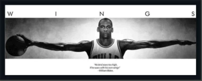 Michael Jordan Full Sized Wings Photo Poster Limited Edition Framed Memorabilia