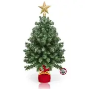 18" Mini Christmas Tree With Bonus Star Treetop - Small Miniature Tabletop