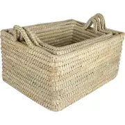 Macquarie Palm Leaf Trays with Handles Set of 4