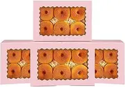 qiqee 50Pcs Pink Cookie Box with Window 9x6x2.5 inch Pastry Macaron Bakery Box For Packaging