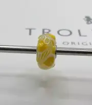 Trollbeads Yellow Peacock Feathers Bead