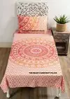 Ombre Mandala Tapestry Home Decor Twin Size Bedding Bad Sheet With 1 Pillow Case