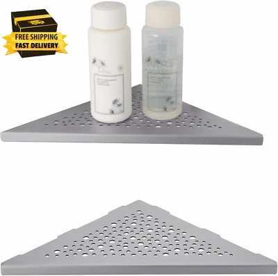 Brushed Nickel 10‘’ Corner Shower Shelf Bathroom Shower Shelves, 2 Pack Triangu