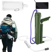 Water Filter Camping,0.0001 Micron Portable Water Purification for Drinking Hand Pump | High Precision, Large Water Purification Flows, Survival Gear for Hiking, Camping, Travel, Preparedness