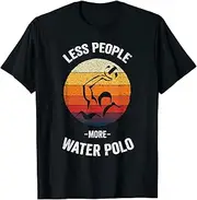 [X.Style] Less People More Water Polo | Vintage Waterpolo ds843 T-Shirt Black