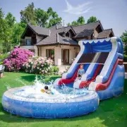 Commercial Giant PVC Inflatable Water Slide Bounce House Castle Large Pool 7.3M