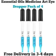 Set of 4 Medicine Art Essential Oils Eye Droppers with Graduated 4" Straight Tip