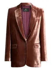 [Etro] Etro-Blazer In Velluto Misto Seta Dal Taglio Dritto-Donna 42 IT