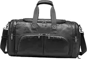 Frediuo PU Leather Duffle Bag with Shoes Compartment Luggage Bag Multipurpose Shoulder Bag Handbag for Trips Hiking Outdoor Holiday