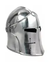 Medieval Barbute Helmet Knight Steel Wearable Helmet Role Play Silver Helmet