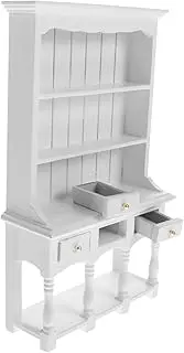Miniature Wooden Display Cabinet Model Doll House Accessory 1:12 Scale Mini Furniture White Decorative Storage