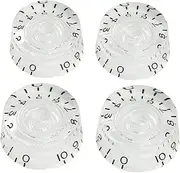 Musiclily Pro Left Handed Inch Size Fine 24-Spline Guitar Knobs Tone Volume Speed Control Knobs for USA Les Paul Style,Transparent (Set of 4)