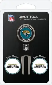 Jacksonville Jaguars Golfer's Divot Repair Tool with 3 NFL Golf Ball Markers