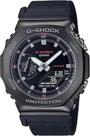[G-SHOCK] G SHOCK DUO UTILITY COLLECTION LED, W/TIME, ALARM, S/W, 200M BLK FACE BEZEL & CLOTH BAND