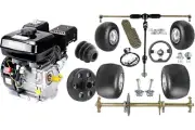 810mm Go Kart Rear Axle Kit 5" Wheels Steering System 7HP Engine Motor DIY Parts