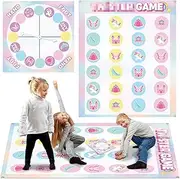 Lonfliness Unicorn Pose Balance Floor Game for 2 or More Players, Pastel Rainbow Large Mat Party Game Indoor Outdoor Family Reunion Games for Friends Adults Group Activity Unicorn Party Favor Gift