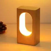 LED Wood Desk Lamp, Bedroom Bedside Night Light, Dimmable Led Lighting, Creat...