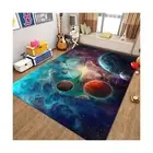 Large Washable Rugs for Boys Room 6x9 ft Outer Space Planet Print Floor Carpe...